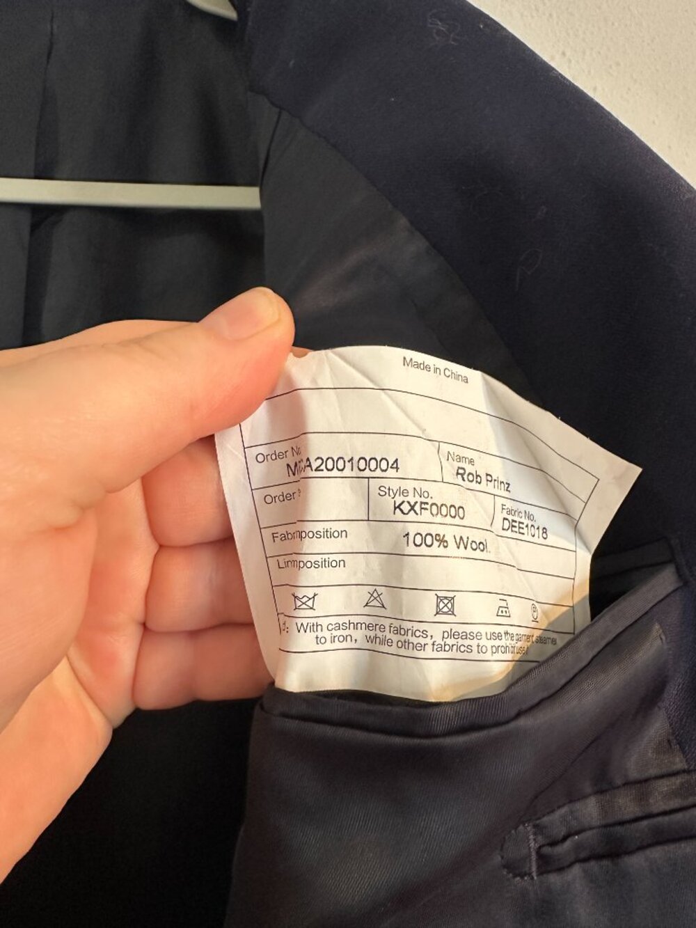 Mens Wool Blazer Navy Minimalist Classic Tailored Jacket L Old Money Quiet - Picture 7 of 8